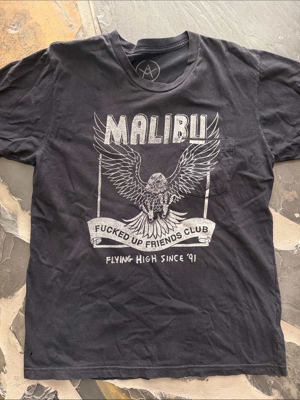 Local Authority Malibu Black Graphic Tee - Fucked Up Friends Club sz L